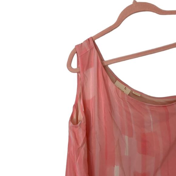 Anthropologie Maeve Pink Silk Asymmetrical Hem Mini Cocktail Dress Size 0 - Picture 6 of 8
